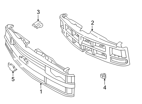 1995 Chevy C3500 Grille & Components Diagram