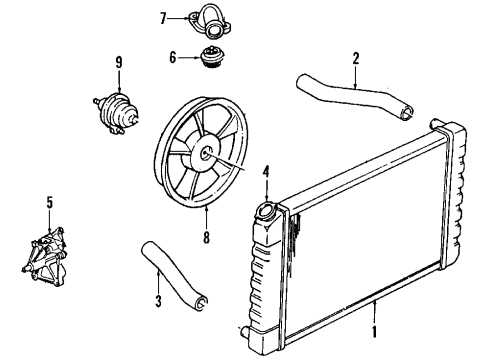 1986 Buick Century Radiator Diagram for 3056740