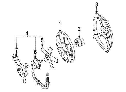 1985 Chevy Corvette Fan Assembly Diagram for 10045629
