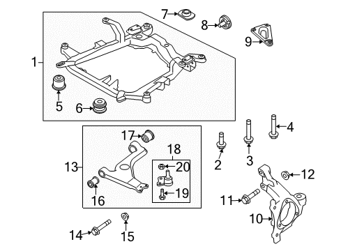 2008 Saturn Astra Knuckle, Passenger Side Diagram for 13156042