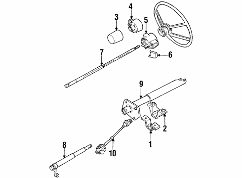 1992 Chevy Blazer Steering Column & Wheel, Shroud, Switches & Levers Diagram 4 - Thumbnail