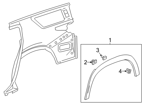2019 Chevy Traverse Exterior Trim - Quarter Panel Diagram