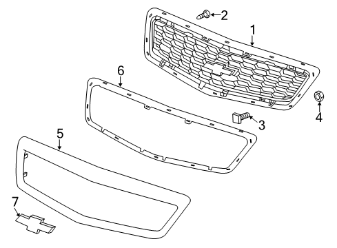 2013 Chevy Caprice Grille & Components Diagram