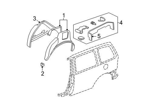 1997 Chevy Venture Inner Structure - Side Panel Diagram 2 - Thumbnail