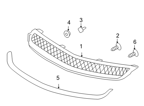 2008 Saturn Vue Front Bumper - Grille & Components Diagram 2 - Thumbnail