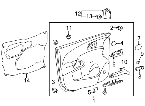 2015 Chevy Sonic Upper Trim Panel Diagram for 96936997