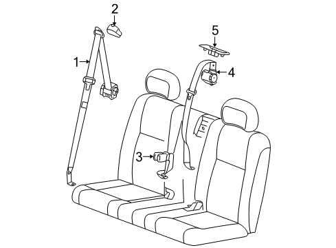2006 Pontiac Montana Lap & Shoulder Belt, Gray Diagram for 89026014