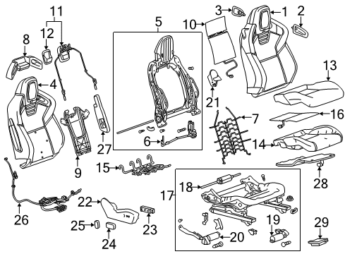 2014 Chevy Camaro Seat Cushion Pad, Passenger Side Diagram for 22972734