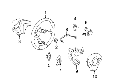 2007 Saturn Aura Steering Wheel Diagram for 25908458
