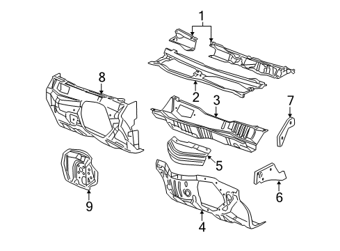 2008 Pontiac Torrent Cowl Diagram