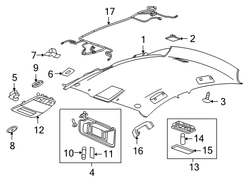 2015 Buick Regal Interior Trim - Roof Diagram