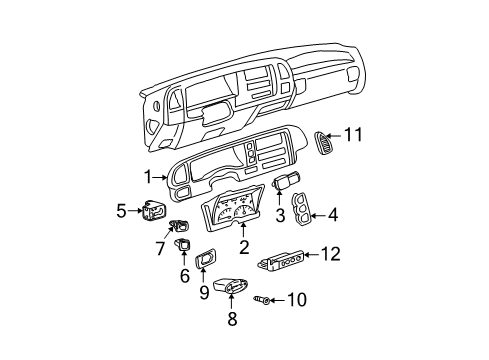 1995 GMC C2500 A/C & Heater Control Units Diagram