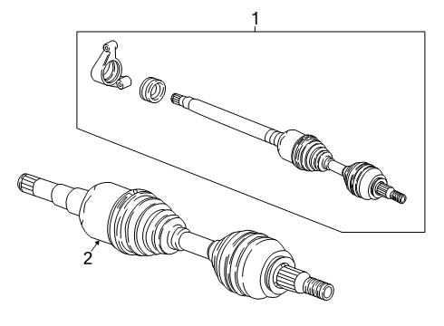 2021 Chevy Blazer Axle Assembly, Front Passenger Side Diagram for 84853404