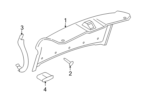 2007 Cadillac DTS Interior Trim - Trunk Lid Diagram