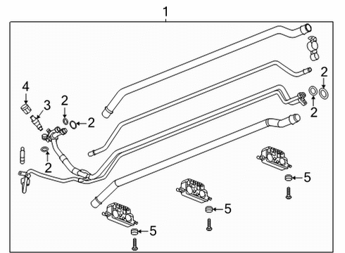 2024 Chevy Corvette Center A/C Tube Diagram for 86511430