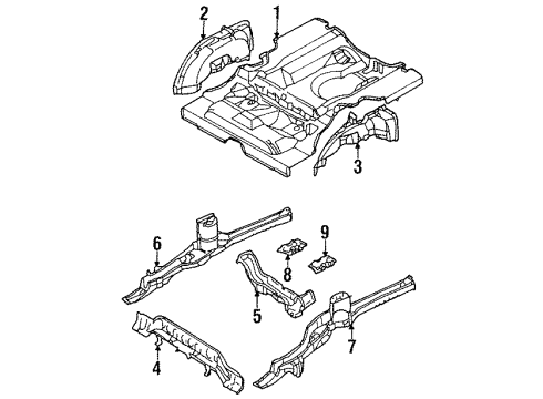 1998 Chevy Metro Rear Floor Pan Diagram for 30020502