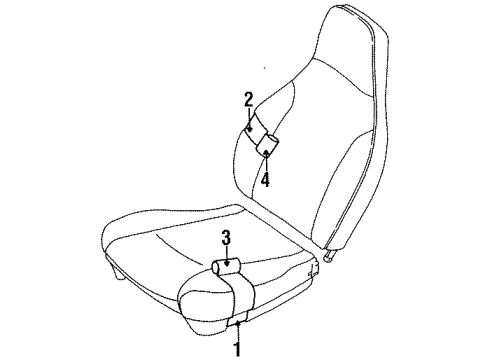 1998 Chevy Metro Seat Cushion Diagram for 91171532