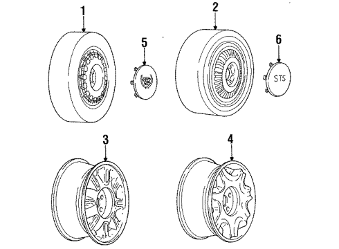 1993 Cadillac Seville Wheels & Trim Diagram