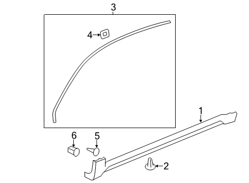 2012 Chevy Captiva Sport Exterior Trim - Pillars, Rocker & Floor Diagram