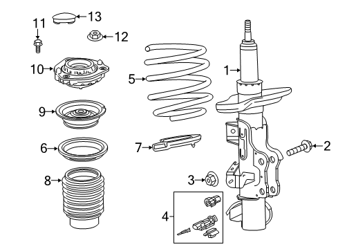 2017 Chevy Camaro Struts & Components - Front Diagram