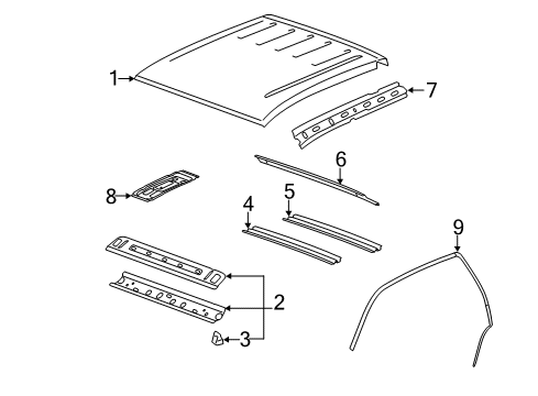 2012 GMC Sierra 1500 Roof & Components Diagram 2 - Thumbnail