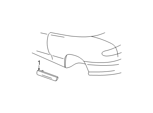 1995 Pontiac Sunfire Body Side Molding, White, Front Center Passenger Side Diagram for 22658554
