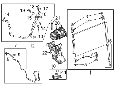 2017 Chevy Silverado 3500 HD A/C Condenser, Compressor & Lines Diagram