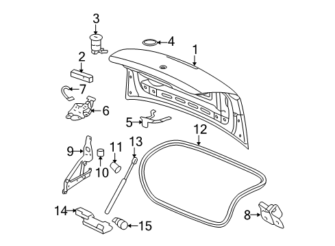 2005 Chevy Cobalt Hinge, Rear Driver Side Diagram for 25881406