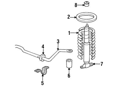 1993 Cadillac Fleetwood Shocks & Components - Front Diagram
