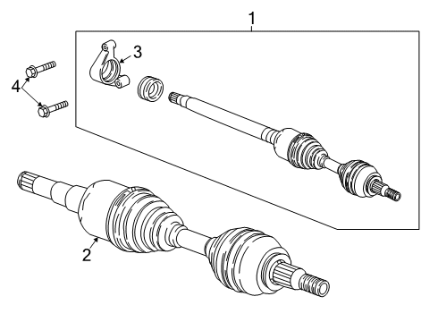 2021 Cadillac XT6 Axle Assembly, Front Passenger Side Diagram for 84878163