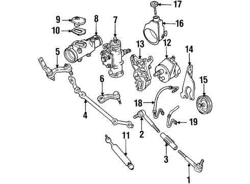 1998 Chevy Tahoe Power Steering Pump Diagram for 26069033