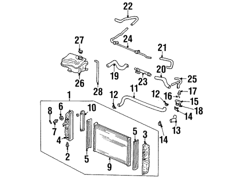 2002 Oldsmobile Aurora Radiator & Components Diagram 2 - Thumbnail