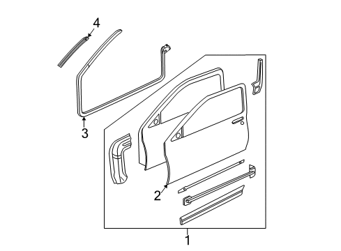 2000 Chevy Cavalier Door & Components Diagram