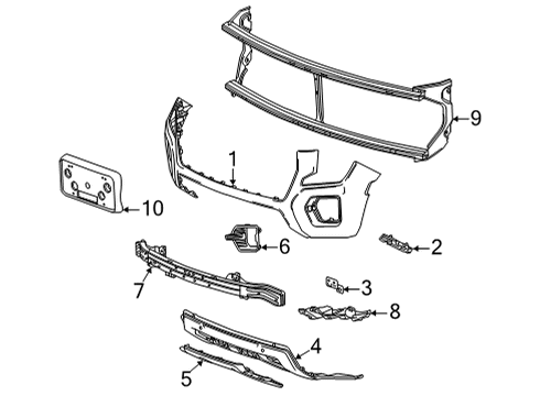 2021 GMC Yukon Bumper & Components - Front Diagram