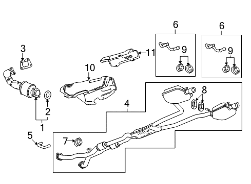2013 Cadillac CTS Exhaust Components Diagram 3 - Thumbnail