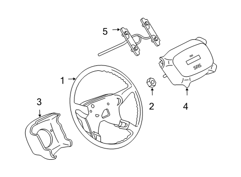 2004 Chevy Express 2500 Steering Column & Wheel, Shroud, Switches & Levers Diagram 6 - Thumbnail