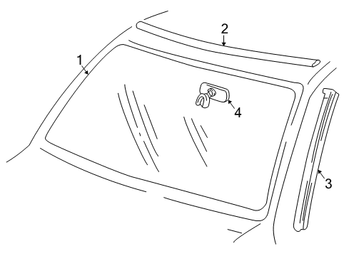 2004 GMC Safari Windshield Glass Diagram