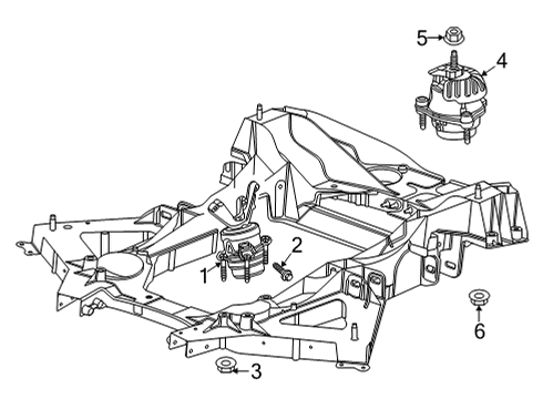 2021 Chevy Corvette Engine & Trans Mounting Diagram