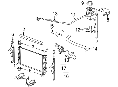 2007 Pontiac G6 Radiator & Components Diagram 4 - Thumbnail