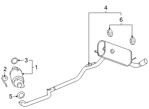 2008 Saturn Sky Muffler & Pipe Diagram for 20787686