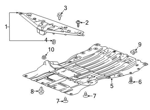 2019 Chevy Bolt EV Splash Shields Diagram
