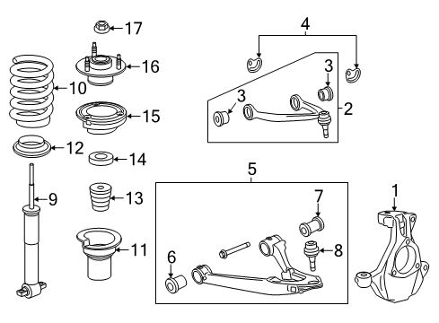 2017 Chevy Tahoe Lower Control Arm, Driver Side Diagram for 84114507