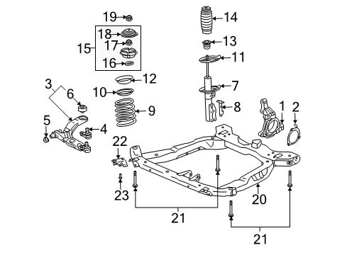 2005 Saturn Ion Coil Spring, Red Line, Front Diagram for 10382250