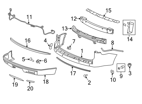 2013 GMC Acadia Rear Bumper Diagram