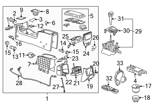 2004 Chevy Malibu Shift Knob, Gray Diagram for 22703014