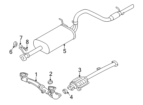 2003 Chevy Tracker Exhaust Components Diagram 3 - Thumbnail