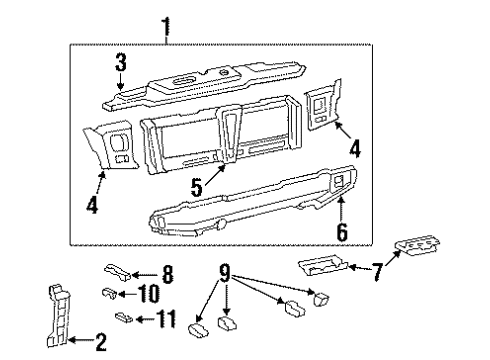 1992 Chevy P30 Battery Tray Diagram for 15556566