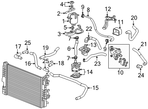 2015 Chevy Spark EV Water Pump Diagram for 13597901