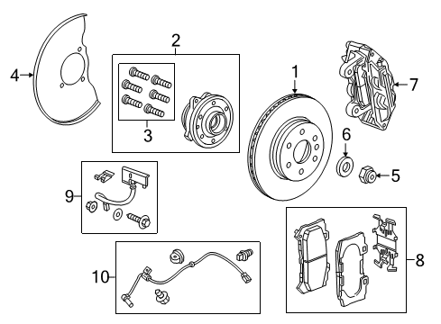 2022 Chevy Colorado ABS Sensor, Front Passenger Side Diagram for 84512266