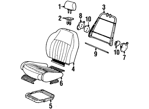 1999 Saturn SL Front Seat Components Diagram